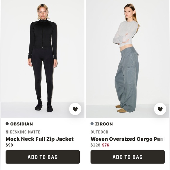 NIKE X SKIMS matte mock neck zip up jacket dri fit size XL - Picture 6 of 6